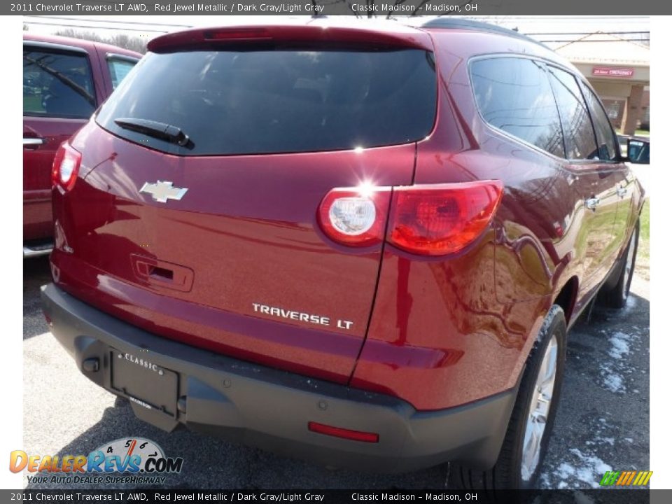 2011 Chevrolet Traverse LT AWD Red Jewel Metallic / Dark Gray/Light Gray Photo #3