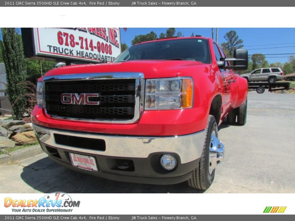 2011 GMC Sierra 3500HD SLE Crew Cab 4x4 Fire Red / Ebony Photo #2