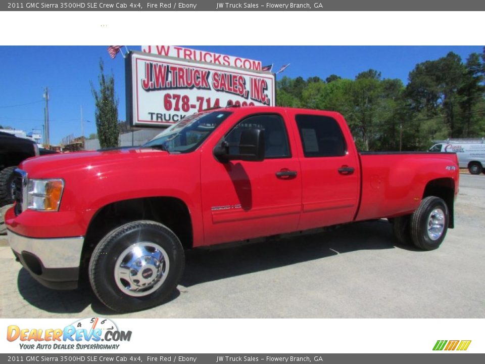 2011 GMC Sierra 3500HD SLE Crew Cab 4x4 Fire Red / Ebony Photo #3