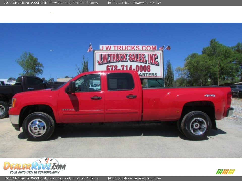 2011 GMC Sierra 3500HD SLE Crew Cab 4x4 Fire Red / Ebony Photo #4