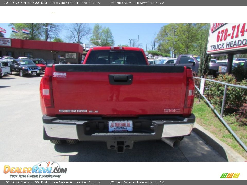 2011 GMC Sierra 3500HD SLE Crew Cab 4x4 Fire Red / Ebony Photo #7