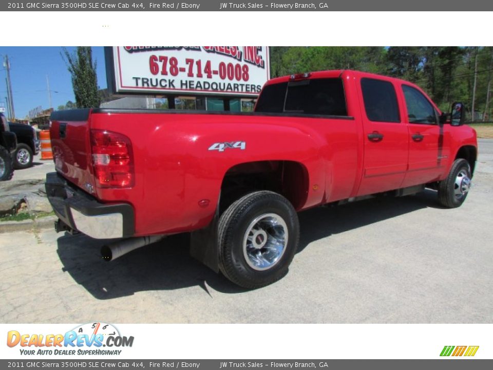 2011 GMC Sierra 3500HD SLE Crew Cab 4x4 Fire Red / Ebony Photo #9