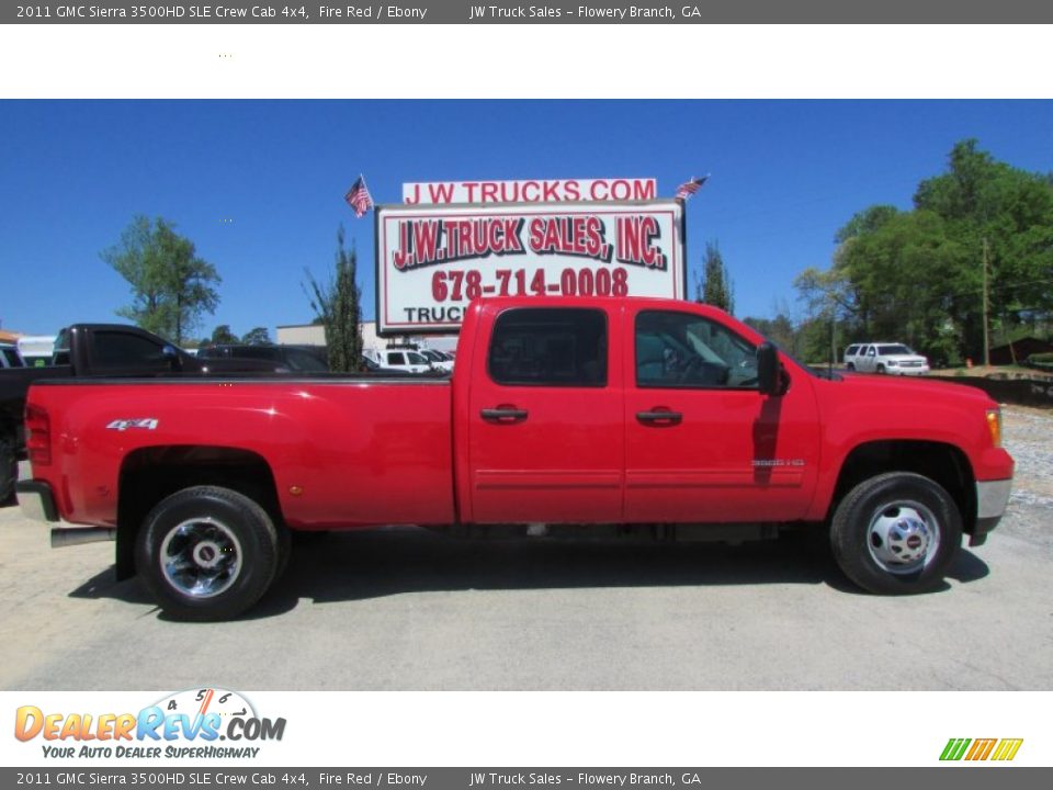 2011 GMC Sierra 3500HD SLE Crew Cab 4x4 Fire Red / Ebony Photo #10