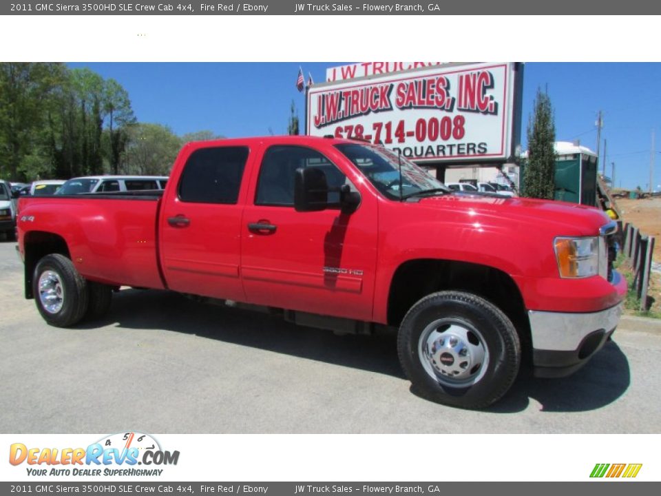 2011 GMC Sierra 3500HD SLE Crew Cab 4x4 Fire Red / Ebony Photo #11