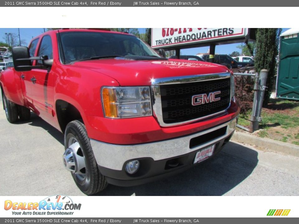 2011 GMC Sierra 3500HD SLE Crew Cab 4x4 Fire Red / Ebony Photo #12