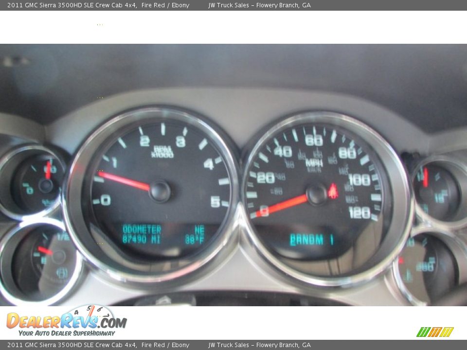 2011 GMC Sierra 3500HD SLE Crew Cab 4x4 Fire Red / Ebony Photo #27