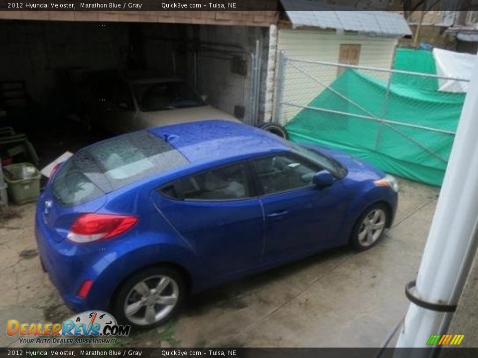 2012 Hyundai Veloster Marathon Blue / Gray Photo #1