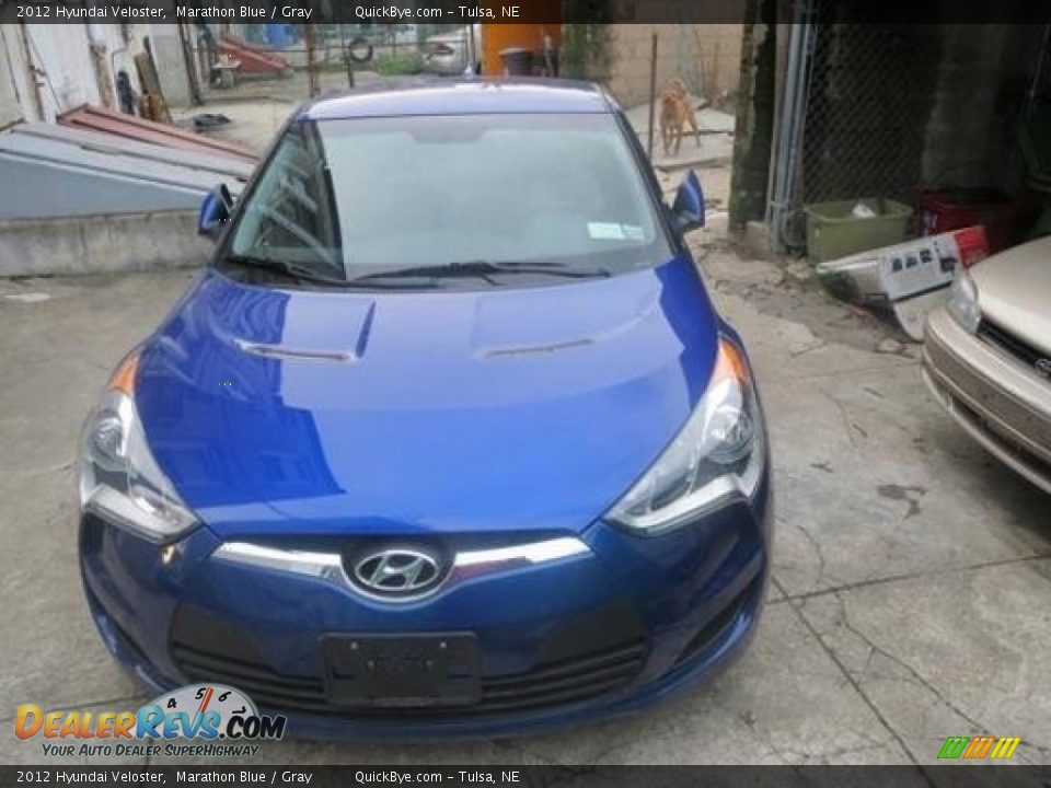 2012 Hyundai Veloster Marathon Blue / Gray Photo #2