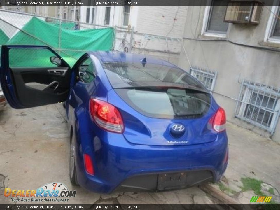 2012 Hyundai Veloster Marathon Blue / Gray Photo #3