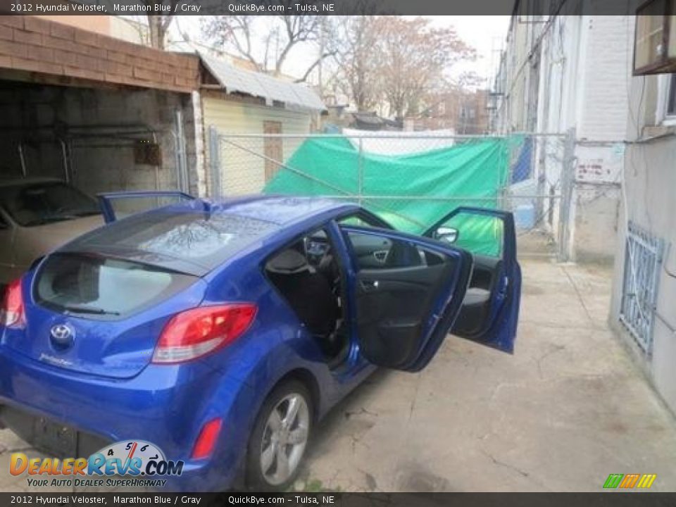 2012 Hyundai Veloster Marathon Blue / Gray Photo #4
