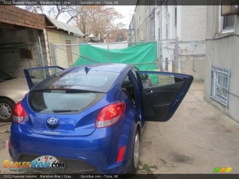 2012 Hyundai Veloster Marathon Blue / Gray Photo #5
