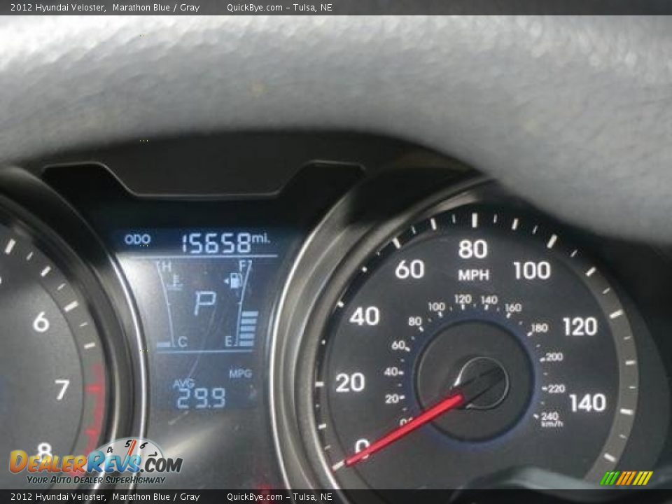 2012 Hyundai Veloster Marathon Blue / Gray Photo #8