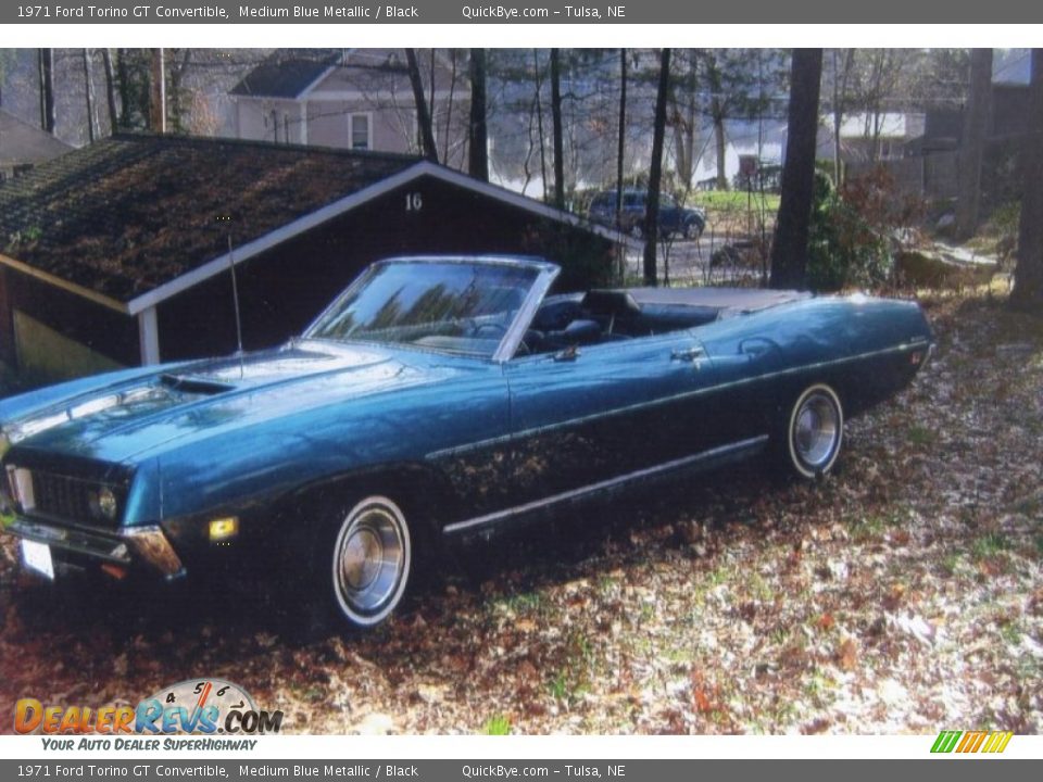 1971 Ford Torino GT Convertible Medium Blue Metallic / Black Photo #3
