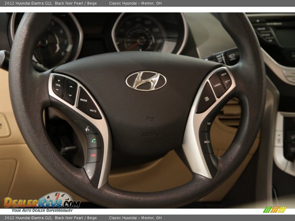 2012 Hyundai Elantra GLS Black Noir Pearl / Beige Photo #7