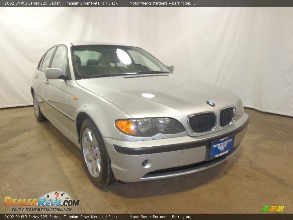 2002 BMW 3 Series 325i Sedan Titanium Silver Metallic / Black Photo #1