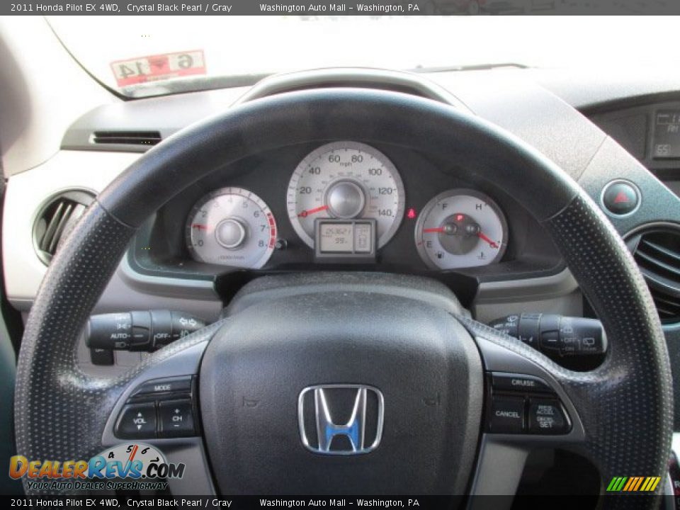 2011 Honda Pilot EX 4WD Crystal Black Pearl / Gray Photo #15