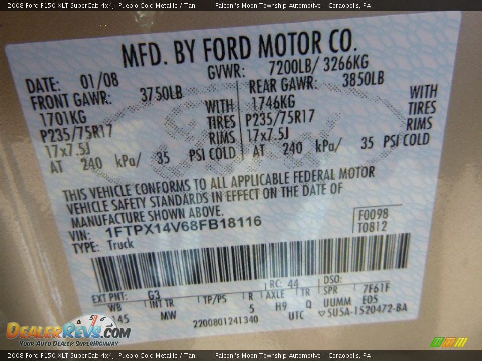 2008 Ford F150 XLT SuperCab 4x4 Pueblo Gold Metallic / Tan Photo #24