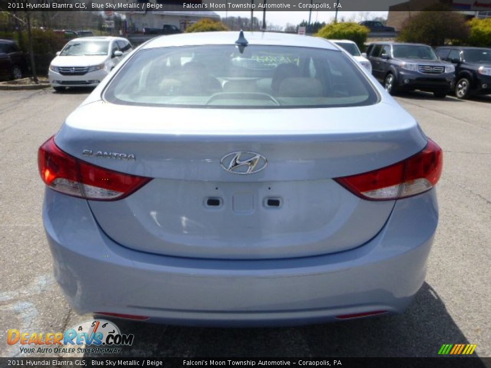 2011 Hyundai Elantra GLS Blue Sky Metallic / Beige Photo #4