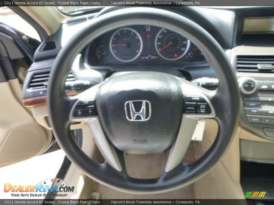 2011 Honda Accord EX Sedan Crystal Black Pearl / Ivory Photo #22