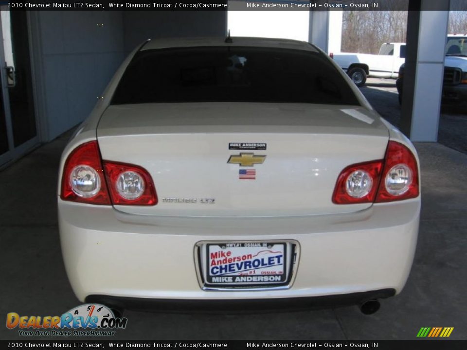 2010 Chevrolet Malibu LTZ Sedan White Diamond Tricoat / Cocoa/Cashmere Photo #17
