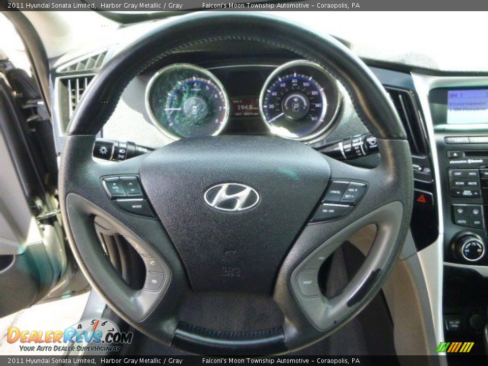 2011 Hyundai Sonata Limited Harbor Gray Metallic / Gray Photo #22