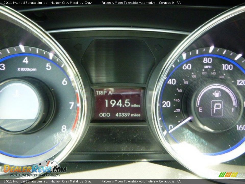 2011 Hyundai Sonata Limited Harbor Gray Metallic / Gray Photo #25