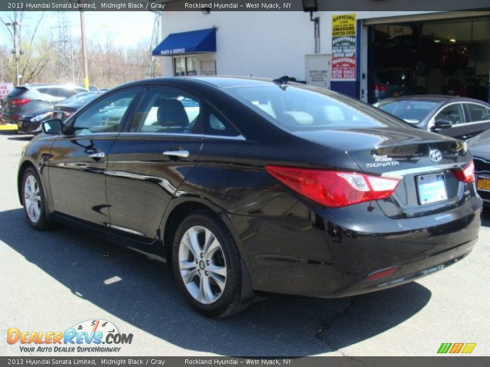 2013 Hyundai Sonata Limited Midnight Black / Gray Photo #6