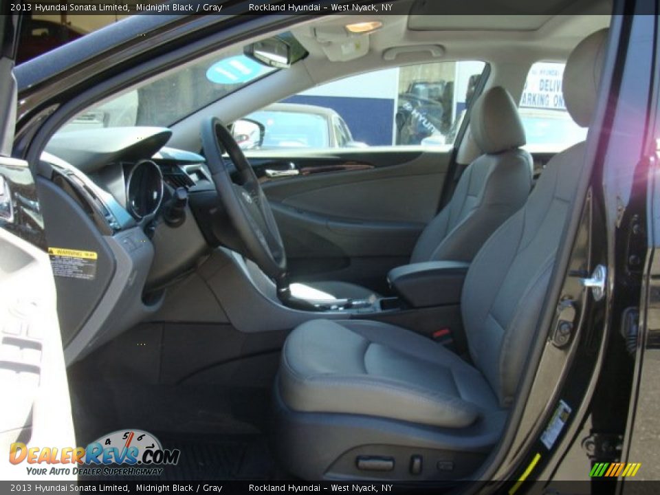 2013 Hyundai Sonata Limited Midnight Black / Gray Photo #10