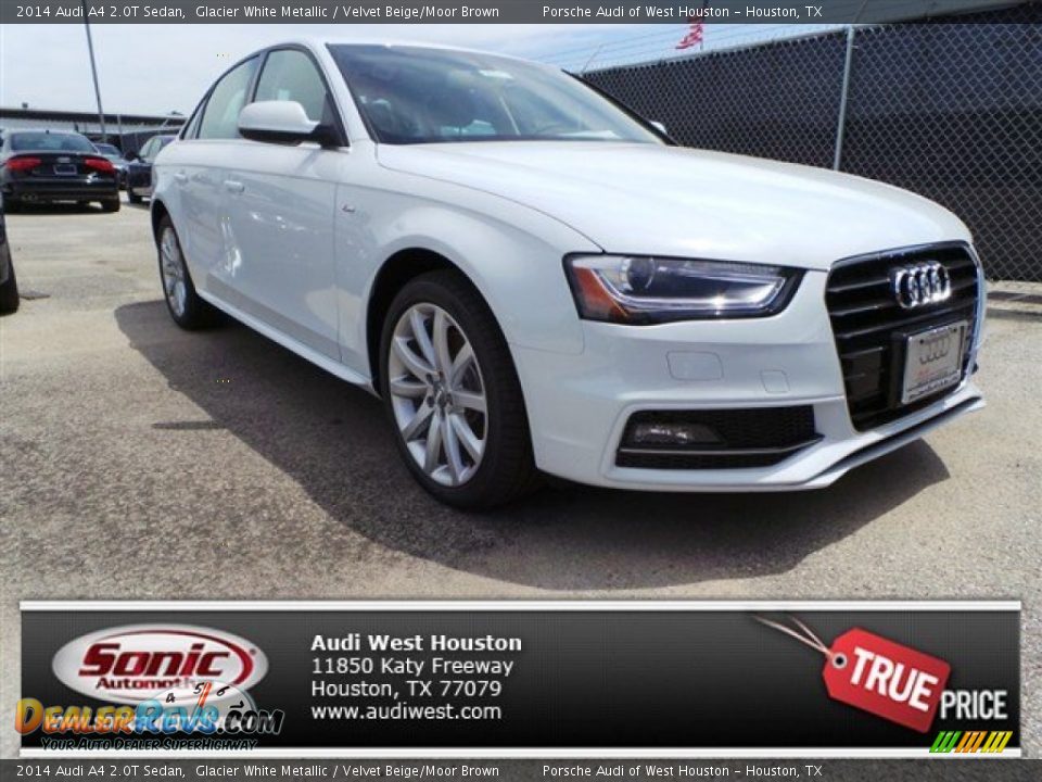 2014 Audi A4 2.0T Sedan Glacier White Metallic / Velvet Beige/Moor Brown Photo #1