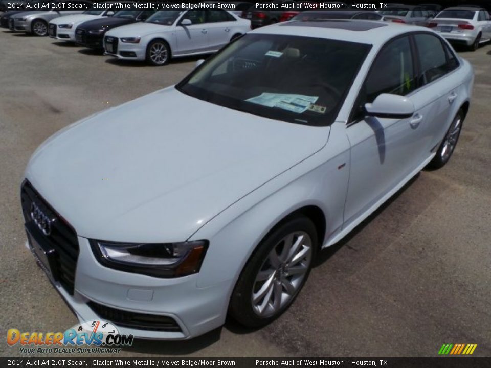 2014 Audi A4 2.0T Sedan Glacier White Metallic / Velvet Beige/Moor Brown Photo #3