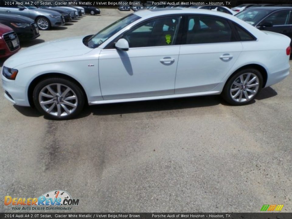 2014 Audi A4 2.0T Sedan Glacier White Metallic / Velvet Beige/Moor Brown Photo #4