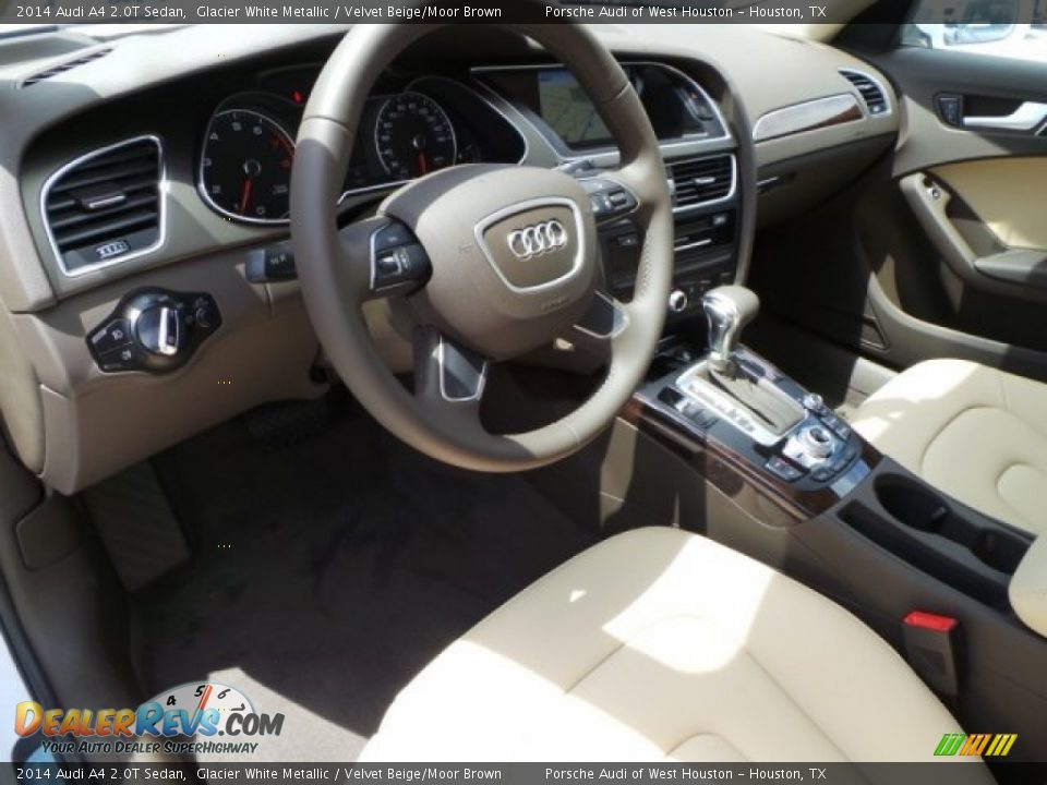 2014 Audi A4 2.0T Sedan Glacier White Metallic / Velvet Beige/Moor Brown Photo #11
