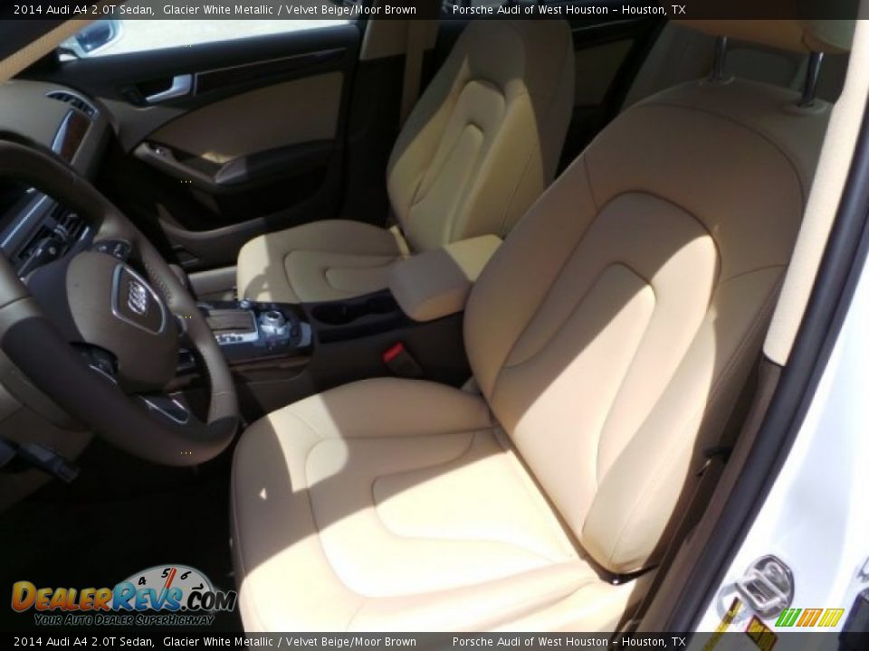 2014 Audi A4 2.0T Sedan Glacier White Metallic / Velvet Beige/Moor Brown Photo #12