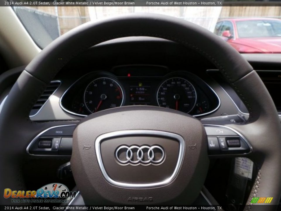 2014 Audi A4 2.0T Sedan Glacier White Metallic / Velvet Beige/Moor Brown Photo #22