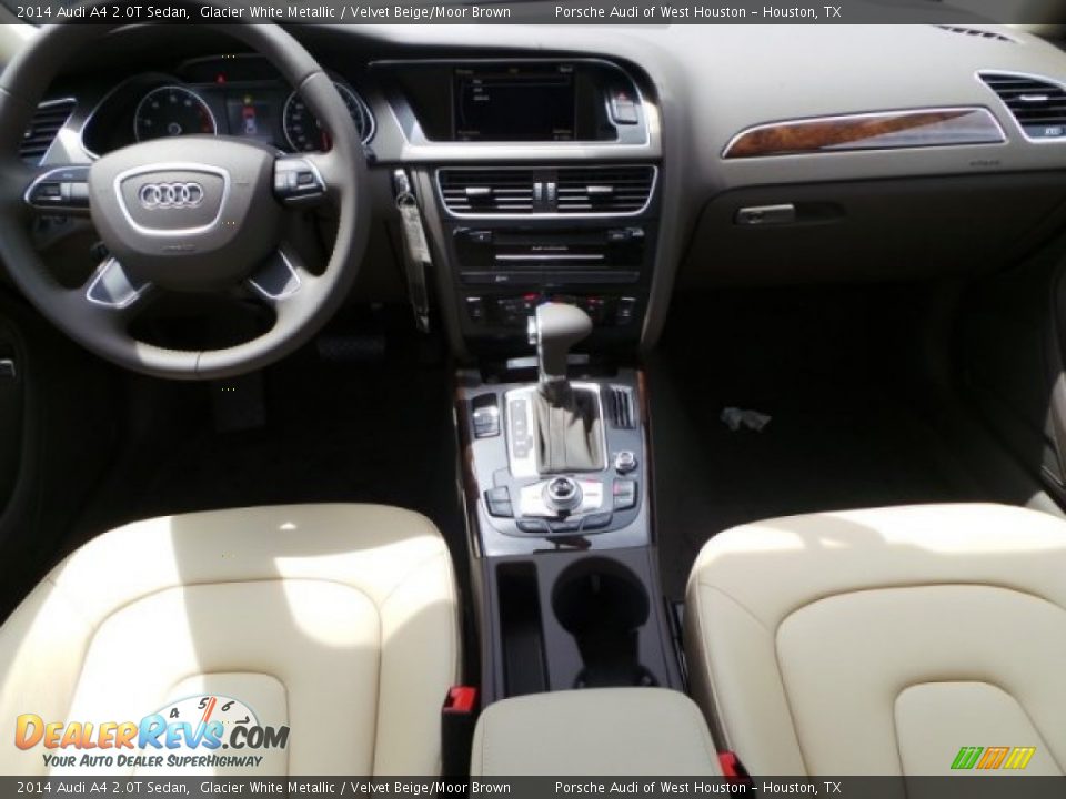 2014 Audi A4 2.0T Sedan Glacier White Metallic / Velvet Beige/Moor Brown Photo #26