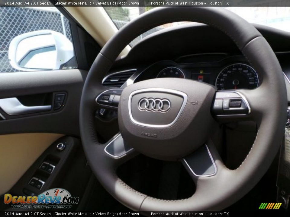 2014 Audi A4 2.0T Sedan Glacier White Metallic / Velvet Beige/Moor Brown Photo #27