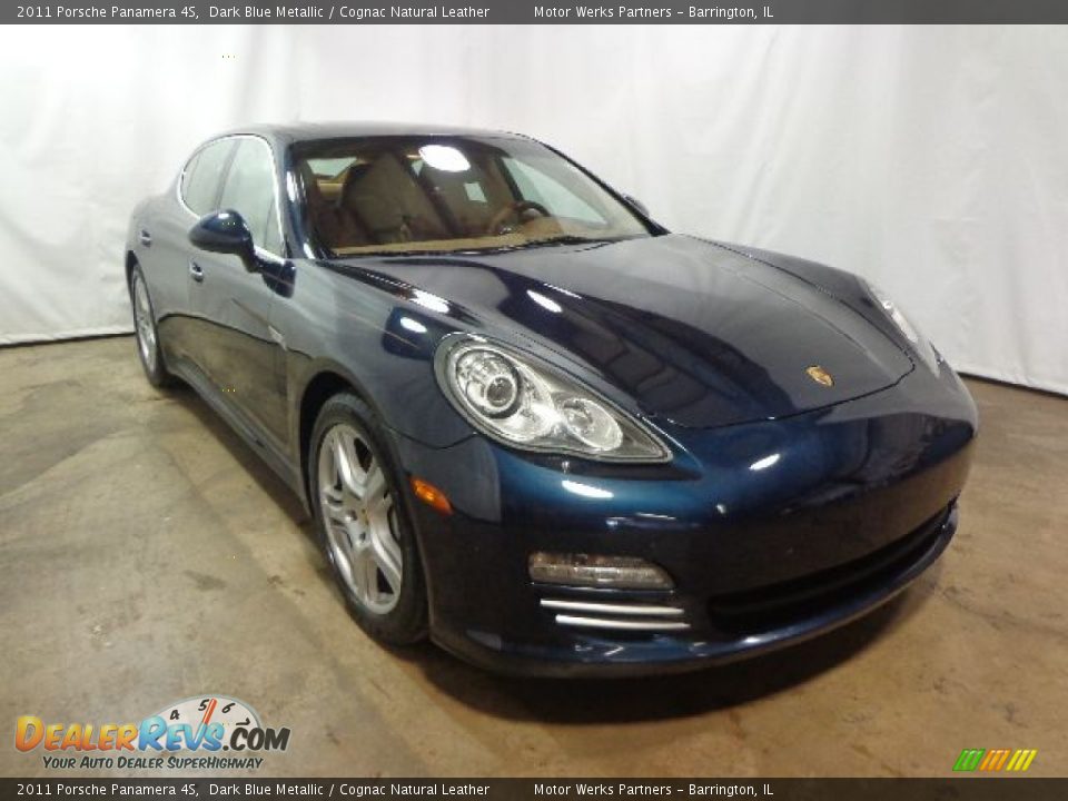 2011 Porsche Panamera 4S Dark Blue Metallic / Cognac Natural Leather Photo #1