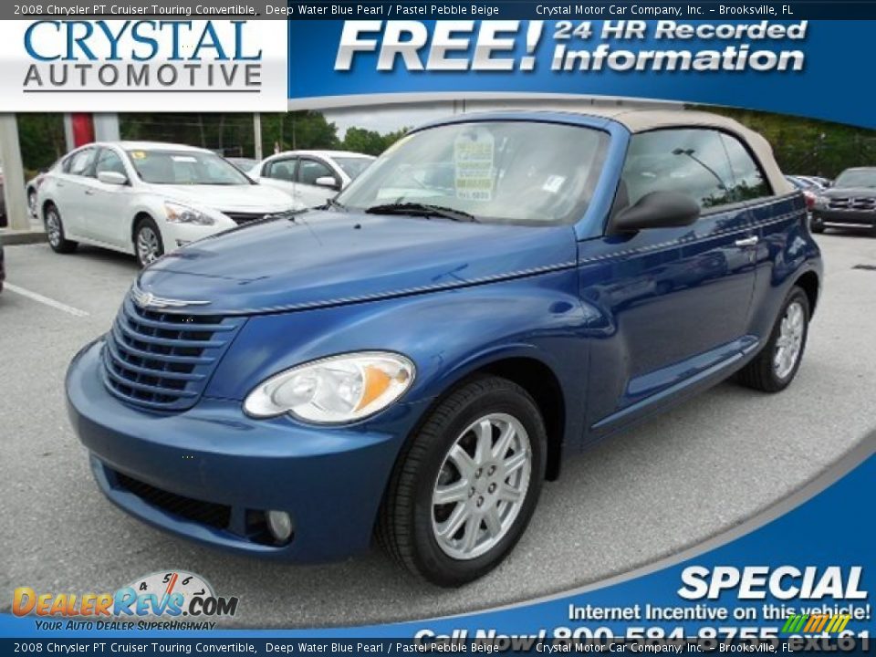 2008 Chrysler PT Cruiser Touring Convertible Deep Water Blue Pearl / Pastel Pebble Beige Photo #1