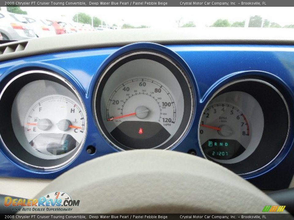 2008 Chrysler PT Cruiser Touring Convertible Deep Water Blue Pearl / Pastel Pebble Beige Photo #16