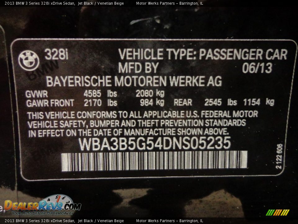 2013 BMW 3 Series 328i xDrive Sedan Jet Black / Venetian Beige Photo #20