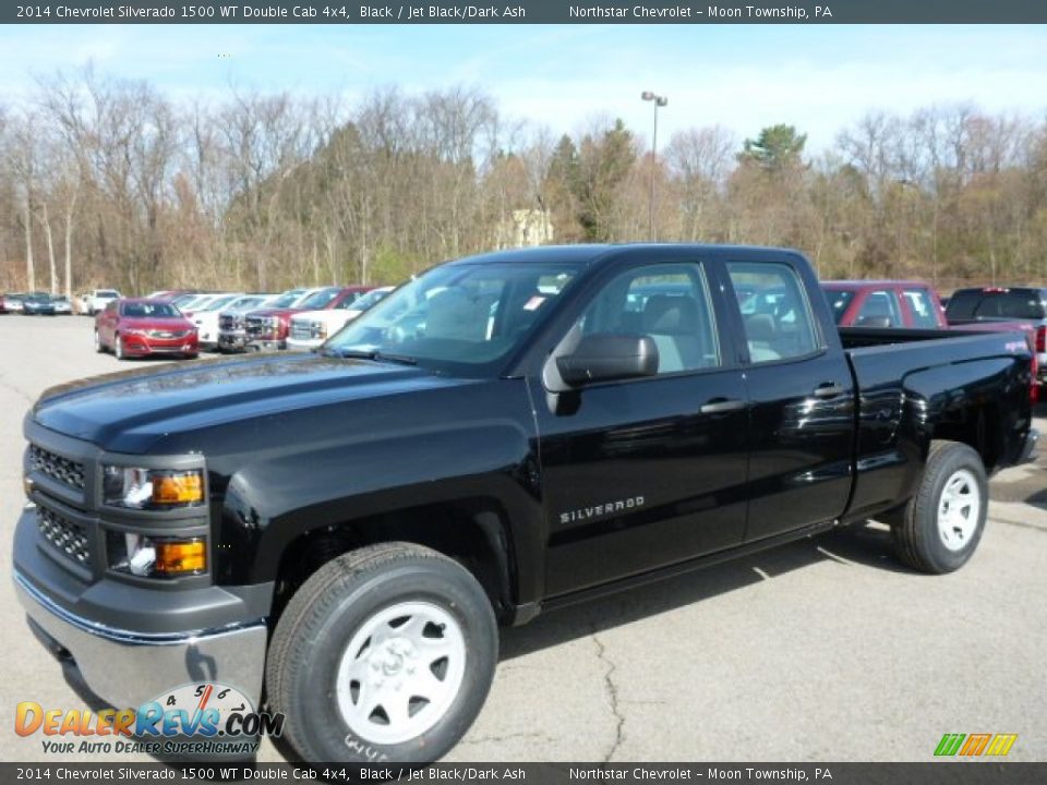 2014 Chevrolet Silverado 1500 WT Double Cab 4x4 Black / Jet Black/Dark Ash Photo #1