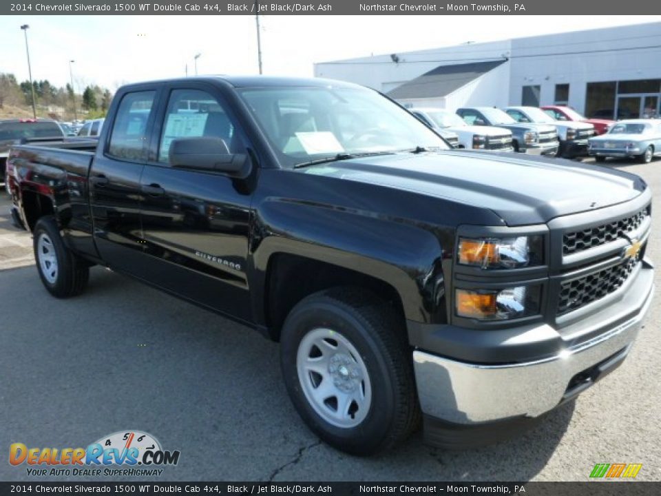 2014 Chevrolet Silverado 1500 WT Double Cab 4x4 Black / Jet Black/Dark Ash Photo #7
