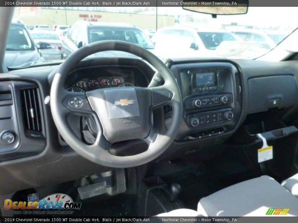 2014 Chevrolet Silverado 1500 WT Double Cab 4x4 Black / Jet Black/Dark Ash Photo #12