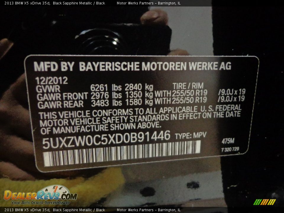 2013 BMW X5 xDrive 35d Black Sapphire Metallic / Black Photo #20
