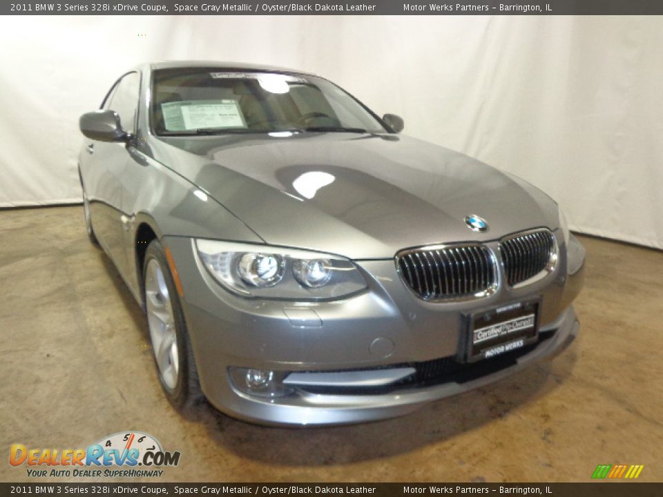 2011 BMW 3 Series 328i xDrive Coupe Space Gray Metallic / Oyster/Black Dakota Leather Photo #1