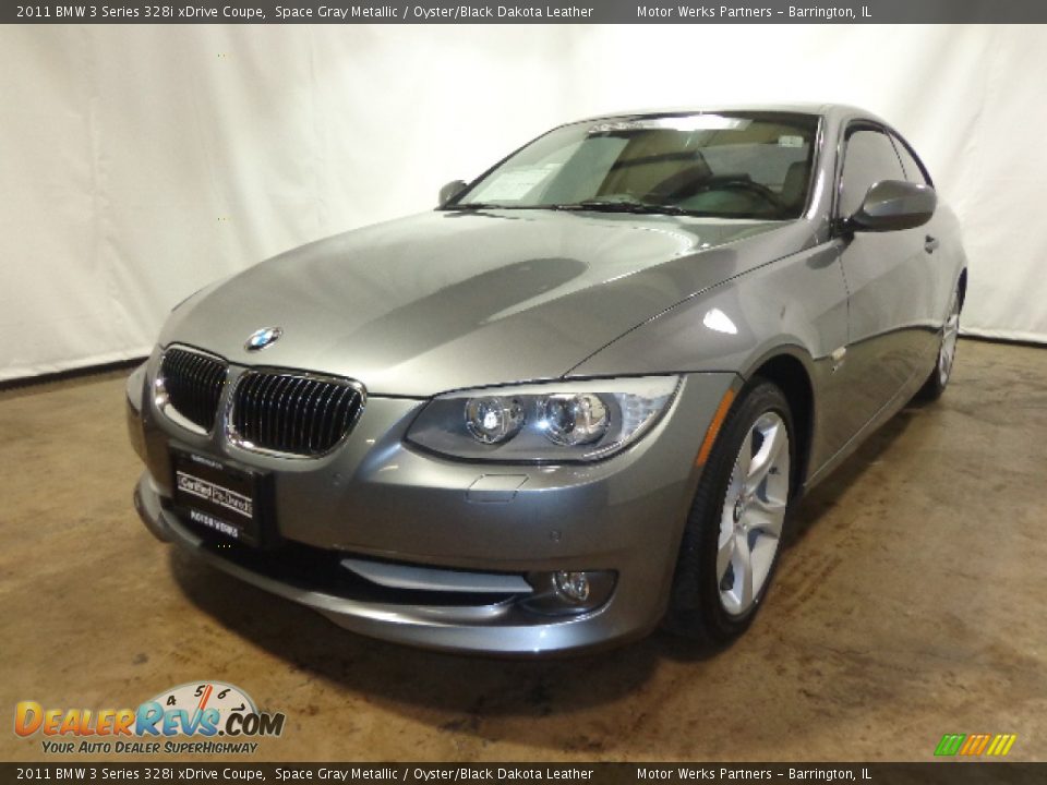 2011 BMW 3 Series 328i xDrive Coupe Space Gray Metallic / Oyster/Black Dakota Leather Photo #3