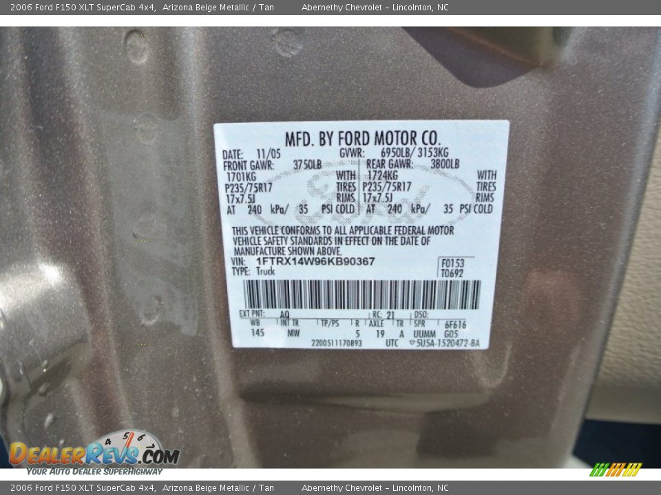 2006 Ford F150 XLT SuperCab 4x4 Arizona Beige Metallic / Tan Photo #7