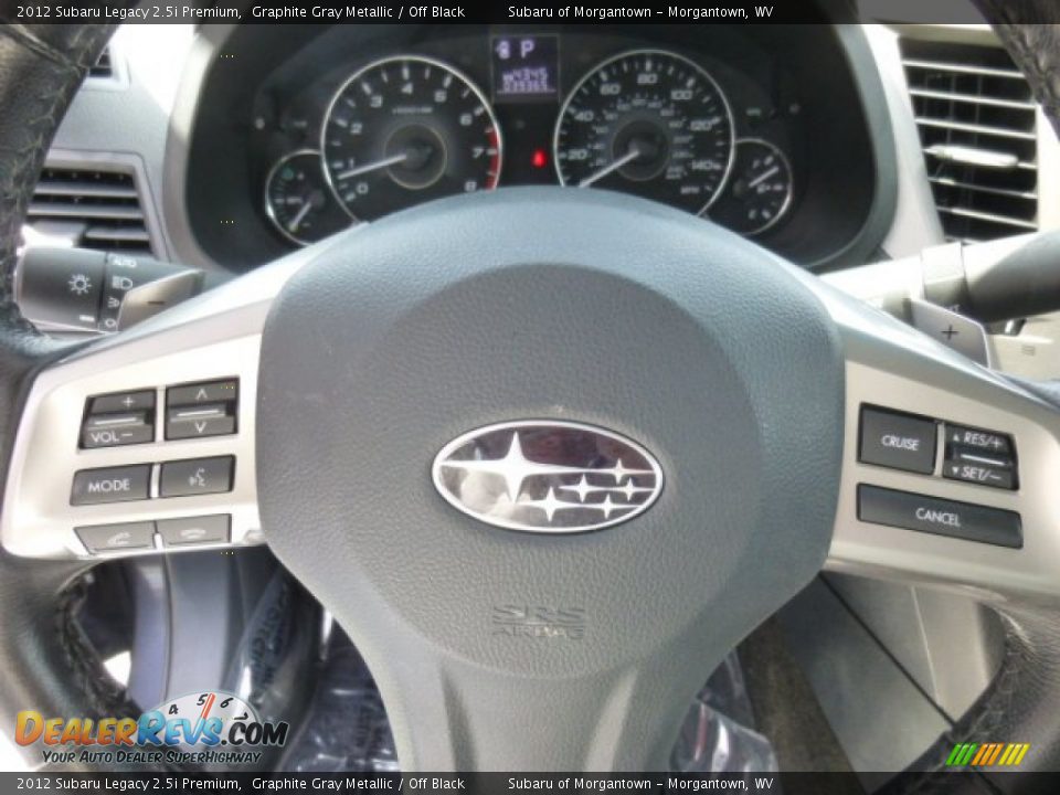 2012 Subaru Legacy 2.5i Premium Graphite Gray Metallic / Off Black Photo #17
