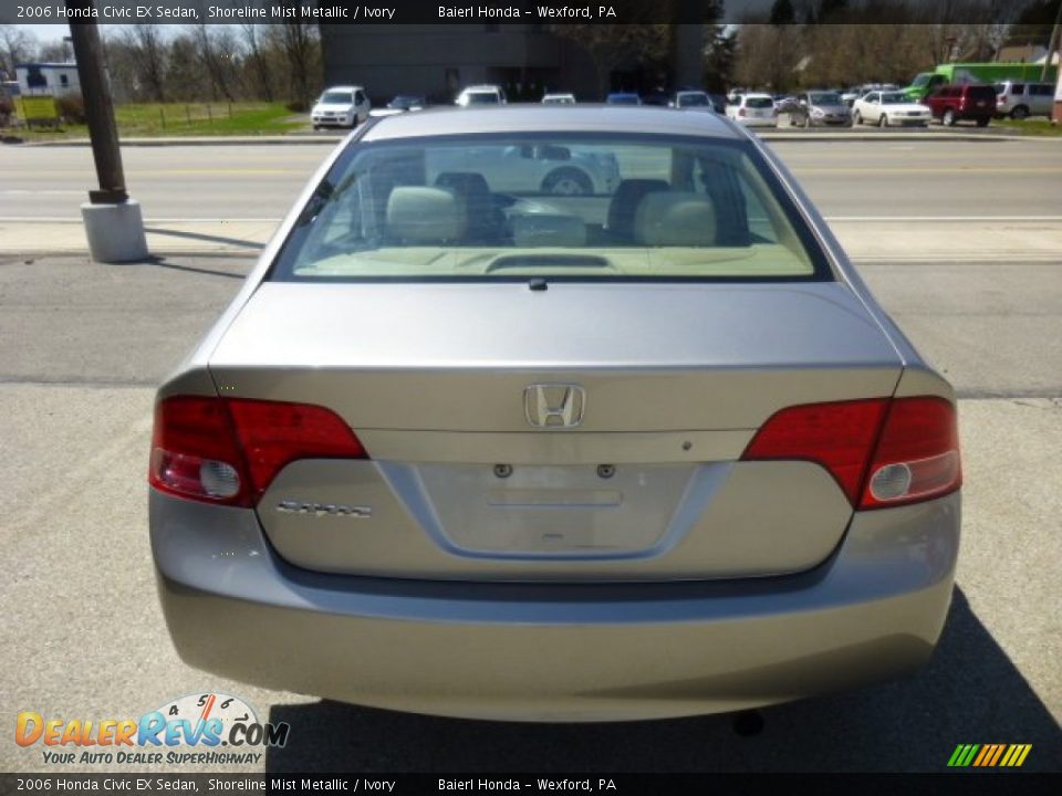 2006 Honda Civic EX Sedan Shoreline Mist Metallic / Ivory Photo #6