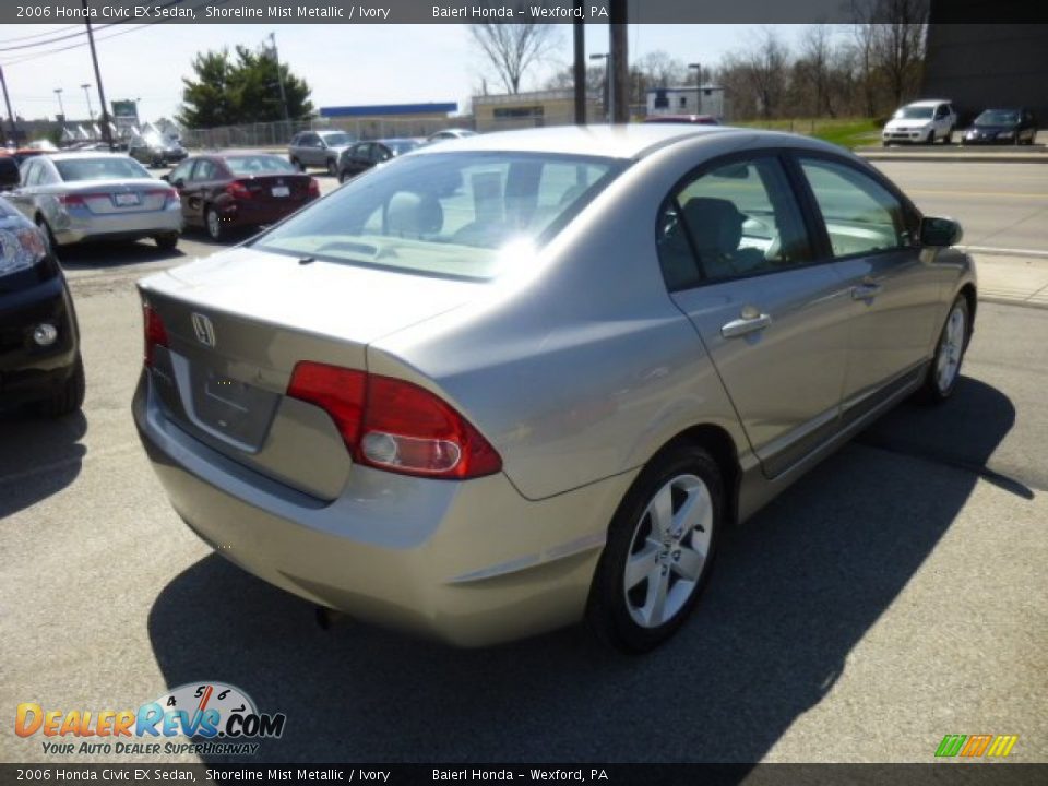 2006 Honda Civic EX Sedan Shoreline Mist Metallic / Ivory Photo #7